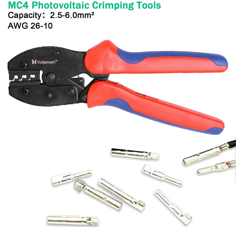 Voilamart MC4 Crimping Tool PV Solar Panel Crimper for 2.5mm² 4mm² 6mm², Wire Terminal Crimping Connectors Cable Pliers